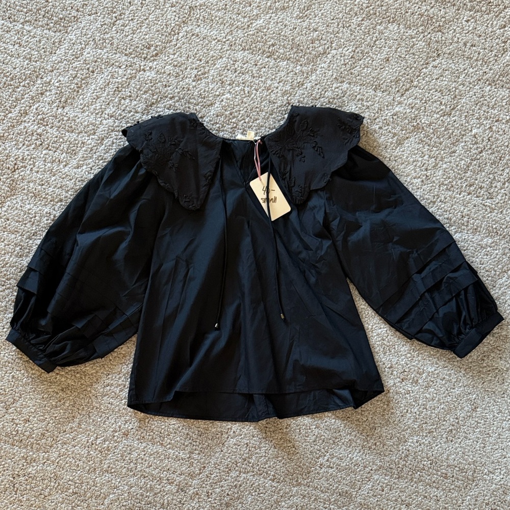 Entro Black Floral Blouse - Small